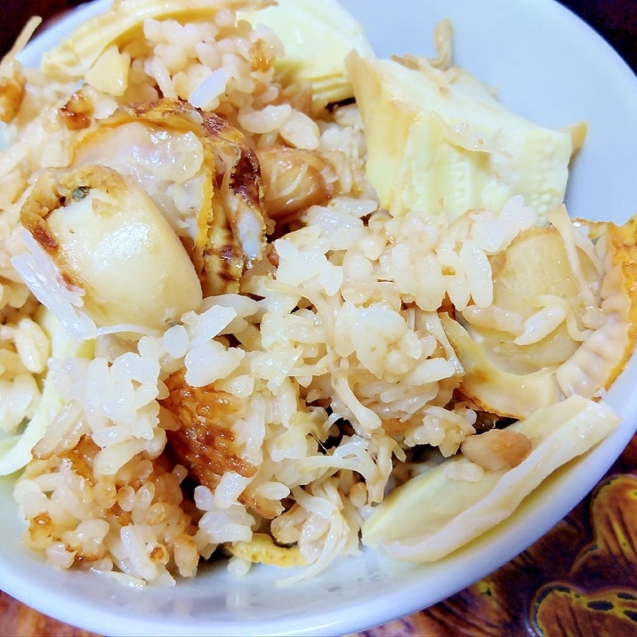 ✿タケノコとホタテの炊き込みご飯✿